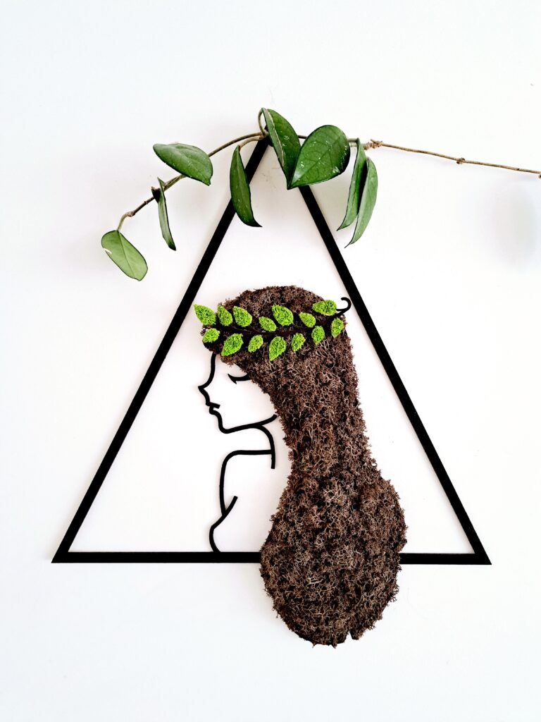 Znak zodiaku panna. Obraz z chrobotka reniferowego.