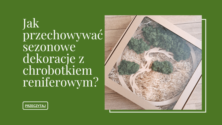 Wpis na temat tego jak odpowiednio przechowywać dekoracje z chrobotkiem reniferowym, aby utrzymać piękny i nienaruszony wygląd dekoracji.